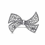Материалы для творчества handmade. Livemaster - original item The base for a brooch in the form of a bow, silvering, Russia. Handmade.