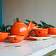 Tangerine tea set. ceramic handmade. Tea & Coffee Sets. JaneCeramics. My Livemaster. Фото №5