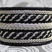 Женский кожаный скандинавский браслет с гематитом, черный браслет