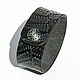Black Leather Cuff Bracelet, Cuff bracelet, Ivanovo,  Фото №1
