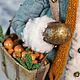 Снеговик со скворечником и с мандаринами. Интерьерная кукла. Тедди и Куклы. Галина. Ярмарка Мастеров.  Фото №5