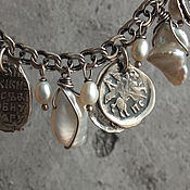 Украшения handmade. Livemaster - original item Pearl Necklace with ancient flake coins (silver) Monisto. Handmade.