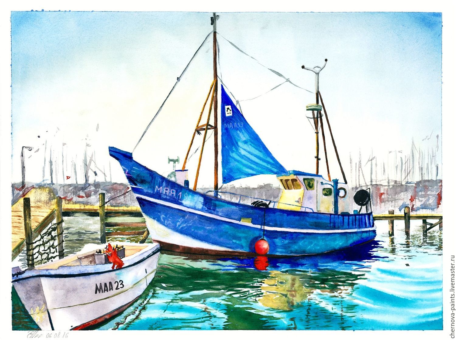 watercolor painting maasholm germany
