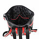  Leather women's black and red Ilse Mod Backpack Bag. CP44. Backpacks. Natalia Kalinovskaya. My Livemaster. Фото №6