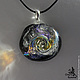 Кулон Галактика 2. Серебро 925 пробы лэмпворк lampwork На поясе Ориона. Подвеска. ★ Космическое стекло★. Ярмарка Мастеров.  Фото №4