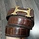 Men's belt made of genuine crocodile leather, in stock!. Straps. SHOES&BAGS. My Livemaster. Фото №5