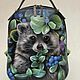 Leather backpack 'Raccoon and ladybugs'. Backpacks. Pelle Volare. Online shopping on My Livemaster.  Фото №2