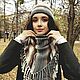 A set of a hand-trimmed scarf and a hat, Headwear Sets, Chelyabinsk,  Фото №1
