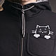 Order Black women's hoodie with fur hood, zipper sweatshirt. Lara (EnigmaStyle). Livemaster. . Sweater Jackets Фото №3