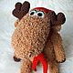 Christmas moose in red. Stuffed Toys. Стихи и игрушки для настроения. My Livemaster. Фото №5