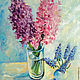 Oil painting Hyacinths and Muscari Canvas 30 x 24 Spring flowers. Pictures. matryoshka (azaart). Online shopping on My Livemaster.  Фото №2