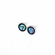 Cufflinks with mother of pearl and coral. Unique cufflinks
