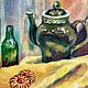Картина маслом натюрморт для кухни завтрак печенье. Картины. Анна Тезина - Живопись маслом. Ярмарка Мастеров.  Фото №4