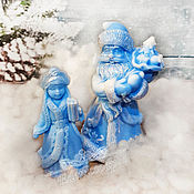 Косметика ручной работы handmade. Livemaster - original item Soap Santa Claus and Snow Maiden gift curly new year. Handmade.