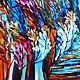 Abstract oil painting 'rainbow forest' palette knife on canvas. Pictures. Svetlana Samsonova. My Livemaster. Фото №4