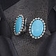 Exquisite gold earrings with natural turquoise and diamonds, Earrings, Ekaterinburg,  Фото №1