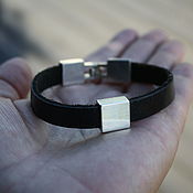 Украшения handmade. Livemaster - original item Bracelet leather 925 Silver. Handmade.