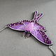 Order Purple butterfly necklace, embroidered pendant on a chain. Nibelung Design Beadwork. Livemaster. . Necklace Фото №3