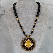 Украшения handmade. Livemaster - original item Necklace with agate and pyrite pendant. Handmade.