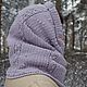 Women's cap knitted Snood warm kit in winter, a Delicate Lilac. Headwear Sets. Джемпера, шапки, палантины от 'Azhurles'. Online shopping on My Livemaster.  Фото №2