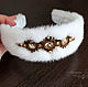 White mink fur Headband, fur headband, voluminous headband, Headband, Bratsk,  Фото №1
