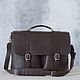 Men's leather messenger bag 'Vincent' (Brown), Brief case, Yaroslavl,  Фото №1