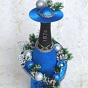 Сувениры и подарки handmade. Livemaster - original item Vintage New Year`s champagne, champagne decoration for the new year.. Handmade.