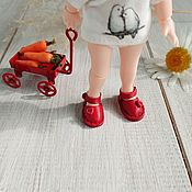 Куклы и игрушки handmade. Livemaster - original item Sandals for doll ob11 color -red 18mm. Handmade.