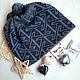 Winter hat with Celtic pattern with pumpon blue. Caps. Hats4you. Интернет-магазин Ярмарка Мастеров.  Фото №2