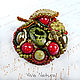 Brooch Apple of joy - with natural stones, pearl and seed beads, Brooches, Moscow,  Фото №1