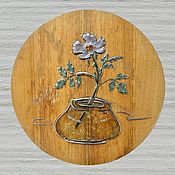 Кольцо деревянное с перламутром