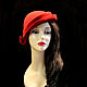 Hat 'Coquette scarlet'. Hats1. Novozhilova Hats. Online shopping on My Livemaster.  Фото №2