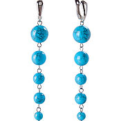 Украшения handmade. Livemaster - original item Turquoise Earrings / Long Blue Earrings / Blue Stone Earrings. Handmade.
