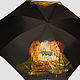 "Вот дом, в котором живет Кот" зонт-трость с рисунком. Зонты. Батик Роспись Шелковые штучки. Ярмарка Мастеров.  Фото №6