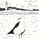 'Marine Caretaker' graphics (seagulls, sea), Pictures, Korsakov,  Фото №1