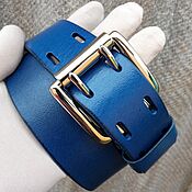 Аксессуары handmade. Livemaster - original item Blue buffalo leather belt.. Handmade.