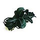 Automatic hairpin flower made of leather Dark Emerald dark green emerald, Hairpins, Moscow,  Фото №1