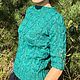 Emerald sweater, cotton and Alpaca. Sweaters. PeeKaBoo knitwear. Online shopping on My Livemaster.  Фото №2