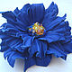 Leather flowers. Decoration brooch pin BLUE FANTASY. Brooches. Irina Vladi. Online shopping on My Livemaster.  Фото №2