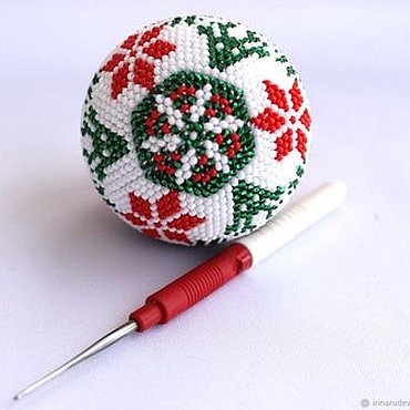 Сувениры и подарки ручной работы. Ярмарка Мастеров - ручная работа Набор для вязания бисером "Шарик "Рождественский".. Handmade.