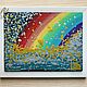 Rainbow painting on a mini easel 'Basis' 20h15 cm. Pictures. Larisa Shemyakina Chuvstvo pozitiva (chuvstvo-pozitiva). Ярмарка Мастеров.  Фото №4