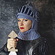 Шапка-шлем "Рыцарь" серо-голубой цвет, Шапки, Севастополь,  Фото №1