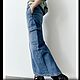 Винтаж: Длинная джинсовая юбка-карго, Юбки винтажные, Волгоград,  Фото №1