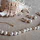 Заказать Серьги "Летний сад". Жемчуг Shell Pearl, керамика, фианиты. Tatyana's Jewelry for the soul. Ярмарка Мастеров. . Серьги классические Фото №3