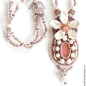 Украшения handmade. Livemaster - original item Pendant bead with pearls Flower. Handmade.