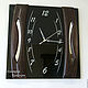Wall clock 'time Portal' black glass wood. Watch. KancyrevDecoration. My Livemaster. Фото №4