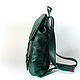 Leather backpack 'Moscow' emerald. Backpacks. uva. My Livemaster. Фото №4