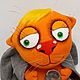Ватничек №2, мягкая игрушка рыжий кот Васи Ложкина. Мягкие игрушки. Дингус! Веселые коты Васи Ложкина. Интернет-магазин Ярмарка Мастеров.  Фото №2