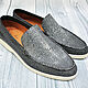 Men's loafers made of polished Stingray leather, grey color. Loafers. SHOES&BAGS. Online shopping on My Livemaster.  Фото №2
