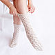  knitted socks ' Light beige', Socks, Kamensk-Shahtinskij,  Фото №1